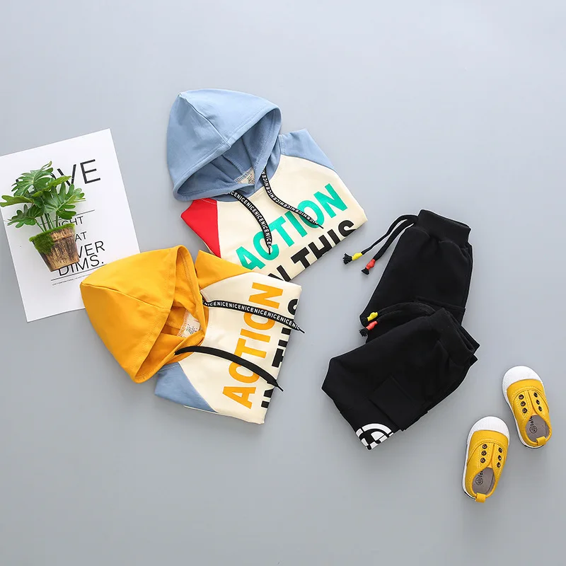 

Fashion Spring And Autumn Joint Lettered Boy's Suit Childrenswear Children's Clothes 2018 New Style Korean-style