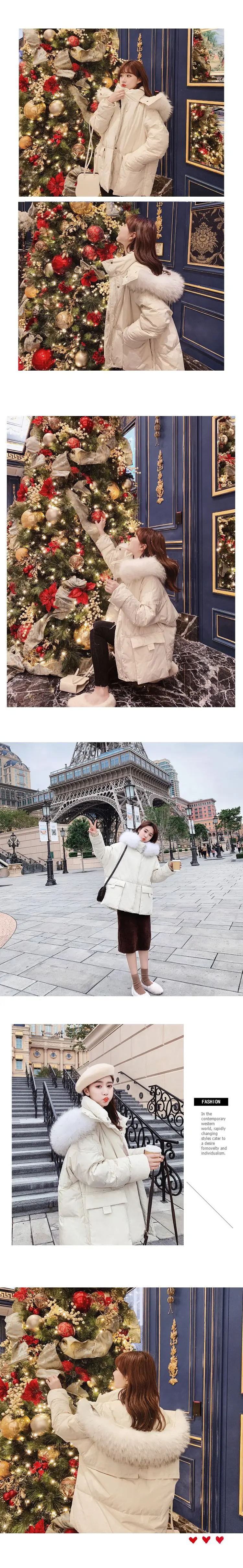 Хлопковое пальто для фотосессии, Женское пальто, стиль, осень и зима, свободный крой, большой меховой воротник, хлопковая стеганая куртка, пуховик, пальто S