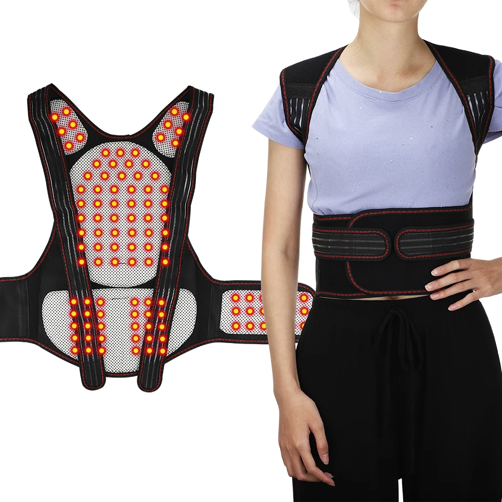 

Magnetic Back Heated Vest Posture Corrector Waist Brace Self Heating Lumbar Pad Corset for Back Shoulder Support Pain Relief