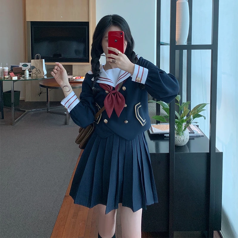 Аниме Hell girl Косплей Костюм Hell Girl Devil Love Косплей Костюм JK Студенческая Униформа Костюм Моряка