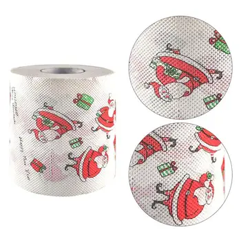 

Creative Toilet Paper Roll Christmas Santa Printing Roll Paper Colored Printed Christmas Bath Tissue