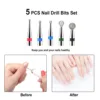 BNG 5PCS Cuticle Cleaner Bits Diamond Nail File Drill Ball Head Rotary Burr Set 3/32" Drill Bit for DIY Nail Art Salon Manicure 3