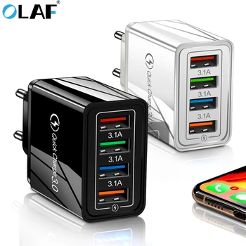 

Olaf USB Charger Quick Charge 3.0 4 Ports USB Phone Charger For iphone Samsung Xiaomi Fast Charging QC 3.0 Charger Wall Adapter