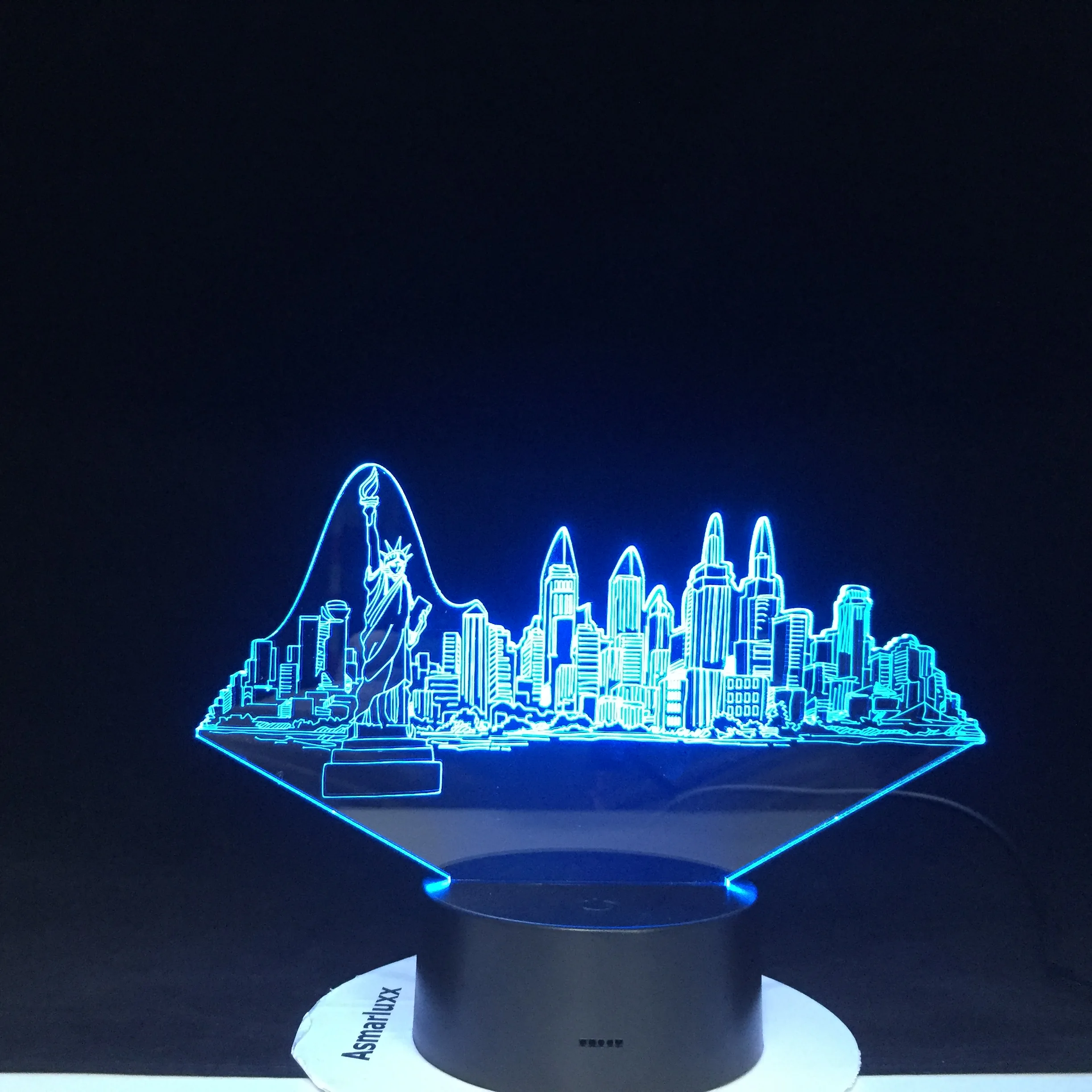 Нью-Йорк, моделирование зданий, 3D Led, Usb, 7 цветов, меняющийся, новинка, сенсорная кнопка, настольная лампа, атмосферный Ночной светильник, подарки