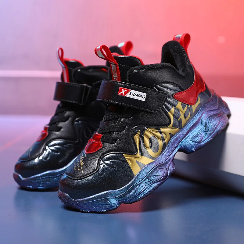 

Boy Brand Basketball Shoes Kids Sneakers High Quality Thick Sole Non-slip Top Winter Boys Children Sport Shoes Boy Basket Shoe