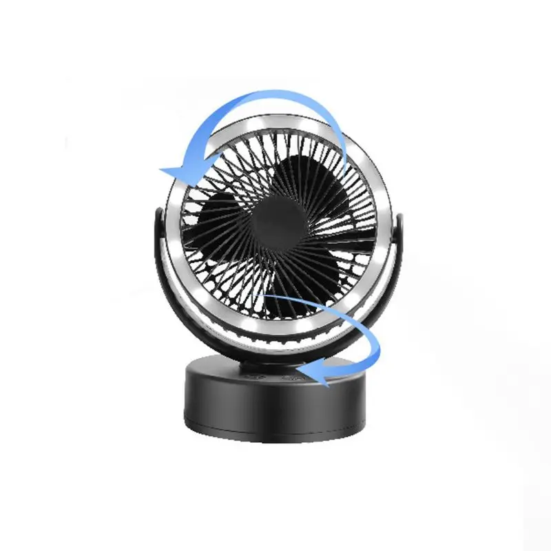 

USB Rechargeable 7200mAh Desk Tent Camping Fan with LED Lantern USB Charger