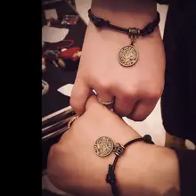 Новые Парные браслеты браслет Созвездие черная Вощеная Веревка мужские и женские модные браслеты для влюбленных подарок на день рождения
