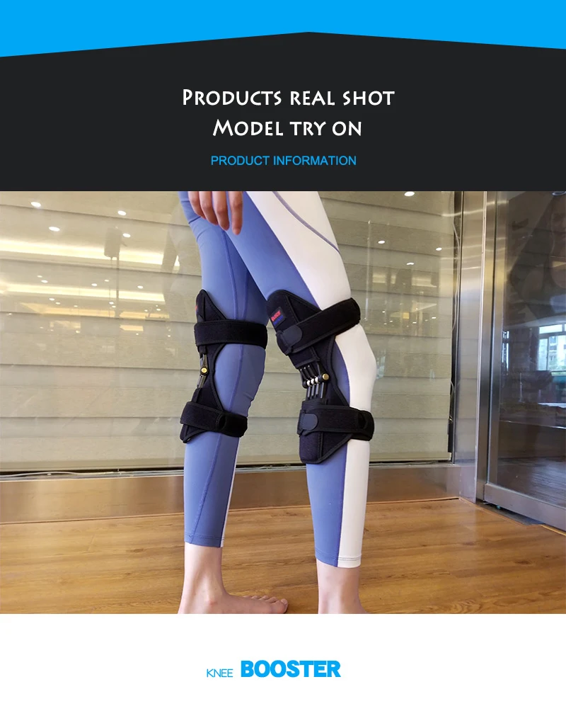 Joint Support Knee Booster Breathable Non-slip Power Lift Joint Support Knee Pads Powerful Rebound Spring Force Knee Pads