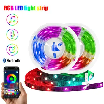 

5V/30W LED Strip Lights Bluetooth App Controlled Remote Light Strip 5050 RGB LED Rope Lights Suitable For Christmas Bar Party
