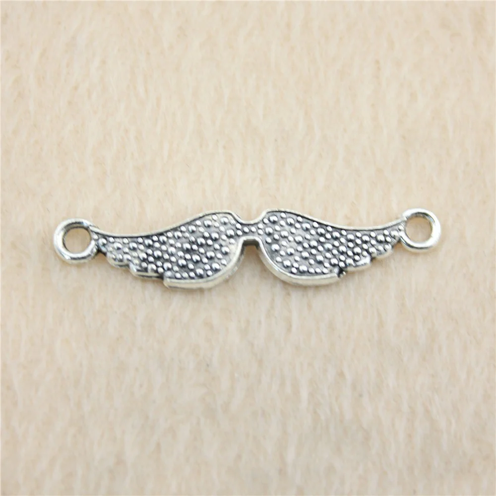 Vintage Jewelry Pendants For Crafts Antique Silver Plated Double Wings Charms 50 Piece/lot 39x8mm AK625