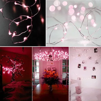 

50LED String 5M Silver Wire String Lights 9 Color String Lights Outdoor Fairy Lamp Garden Light Holiday Party Garland Lighting