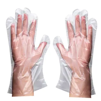 

200Pcs/100Pcs Plastic Large Disposable Polyethylene Clear Gloves Food Dealing Cooking Cleaning Kitchen Restaurant BBQ Accessory