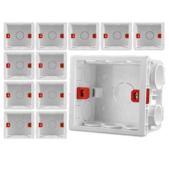 

Adjustable 86 Switch socket Box,Mount Back Box Plasterboad 50mm Depth Wall Switch Wall Socket Mounting Cassette BOX,PVC,12 PCS