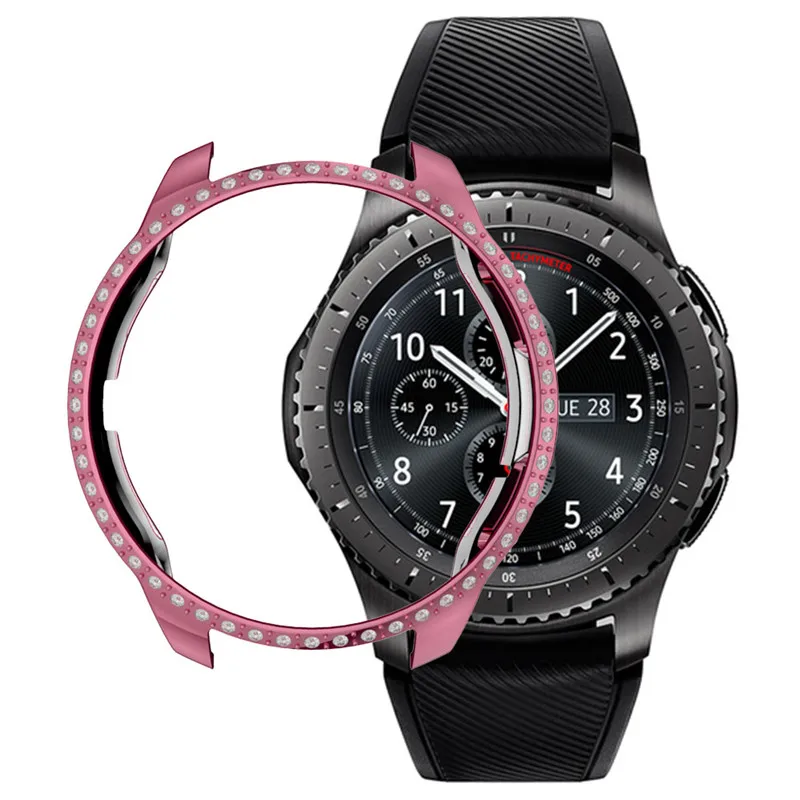 Pink Чехол-бампер Алмазный блестящий чехол для смарт часов для samsung Galaxy Watch 42 мм защитный чехол Крышка часы аксессуары - Цвет: Pink