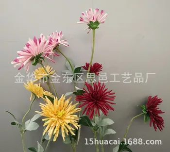 

Imitation Flowers xie zhua ju 3 Head Establish Wool Rod Chrysanthemum Zygocactus Home Soft Loading Living Room Decoration Artifi