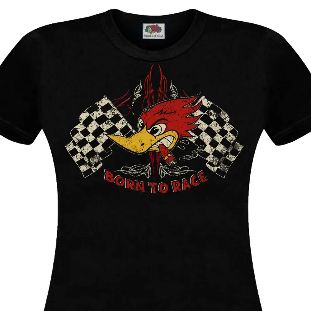 2019 Fashion Summer Style T-shirt Tee Shirt Print BORN to RACE Hot Rod Muscle Car Cafe Racer Chopper Custom V8 Retro Casual Men | Мужская