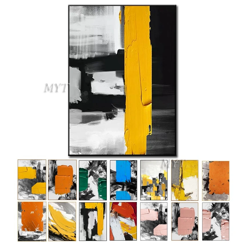 Large Size Hand Painted Palette Knife Oil Paintings On Canvas Modern Abstract Wall Art Picture For Living Room Home Decor | Дом и сад