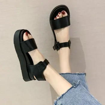 

2020 New Summer Wedge Espadrilles Women Sandals Open Toe Gladiator Sandals Women Casual Women Platform Sandals Black