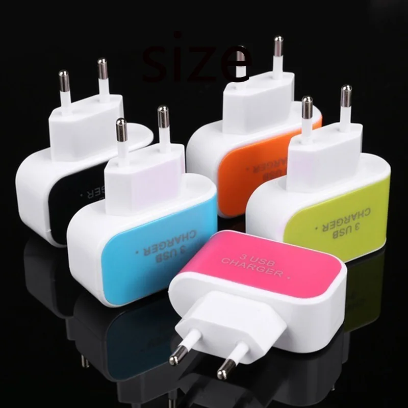 AC DC 5V 1A Universal Power Supply 3 Port USB Mobile phone charger 5V USB Power Supply 220V EU Adapter Plug For Phone Charger