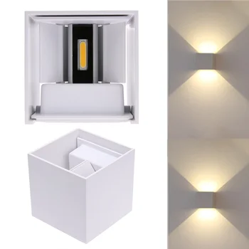 

Mounted Cube LED Garden Porch Light Aluminium Wall Light Waterproof Outdoor Indoor Adjustable Square Bedside Lights