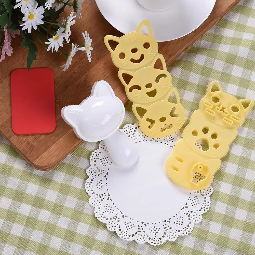 Форма для рисовых шариков, набор для приготовления суши в форме котенка, Bento аксессуары, форма для риса, морских водорослей, кухонные инструменты, форма для суши Bento