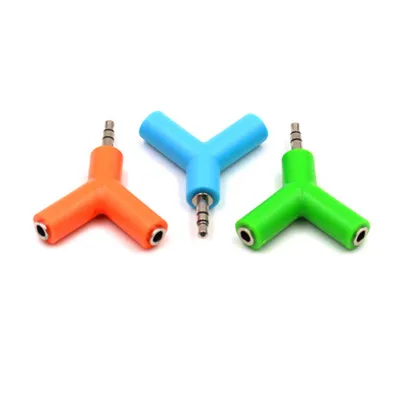 50pcs 3 5MM Extension Earphone Headphone Audio Spliter Cable Adapter Male to 2 Female For iphone 5s 6S 4 4S Plus pro 6 AUX