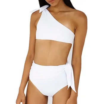 

Plus Size Swimsuit Female Separate Women's One Off-Shoulder Swimsuit Bikini 2 Pieces Bathing Suit Women Bikini Push Up Swimwear