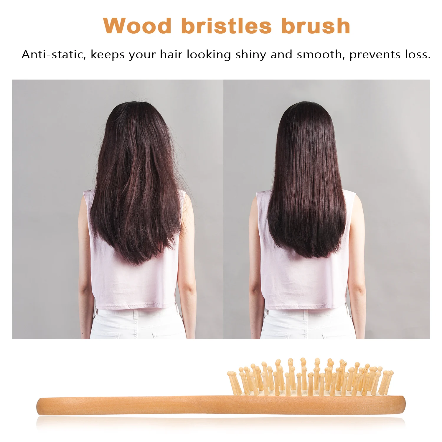 Wood Comb Professional Healthy Paddle Cushion Hair Loss Massage Brush Hairbrush Comb Bristles Detangle Massage Scalp Hair Care
