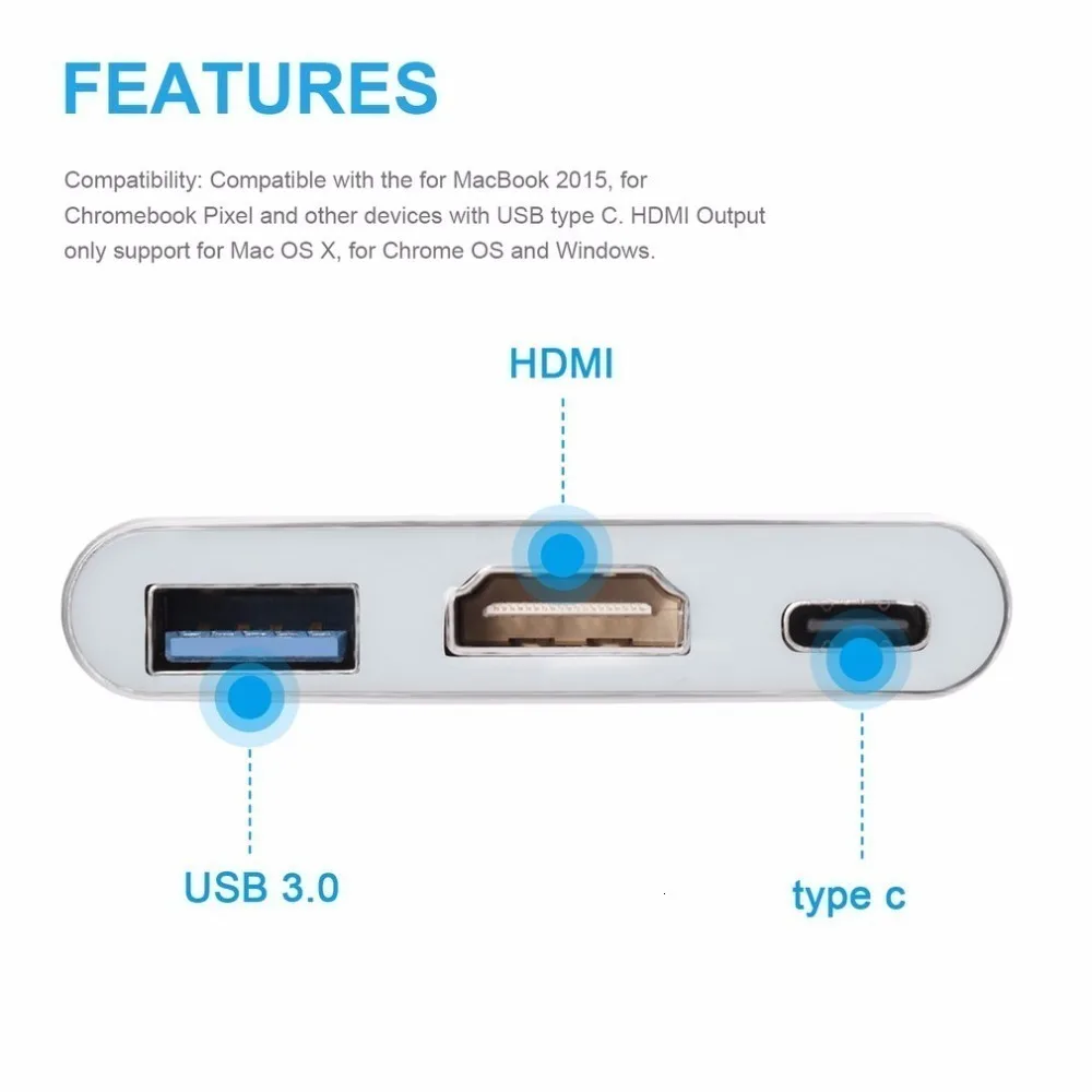 USB C HDMI адаптер конвертер USB 3,0 концентратор разветвитель с type C зарядный порт Мульти USB 3,1 адаптер для Macbook Pro Аксессуары