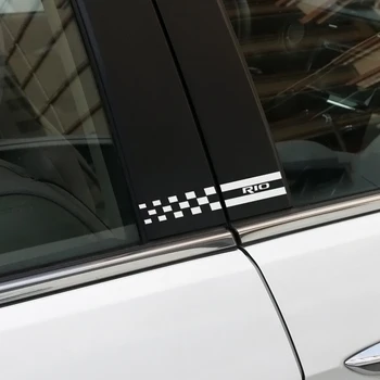 

2PCS Auto Column Cover External Decorative Stickers For Kia Rio 3 4 K2 K3 X-Line Car Window B Pillars Trim Decal Car Accessories