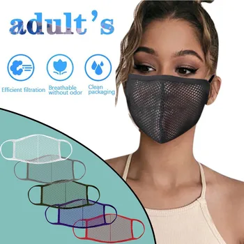 

1PC Mesh Face Mask Earloop Washable Breathable Protect Outdoor Skin-Friendly Reusable Dustproof Fashion Windproof Masque Adulte