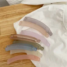 Solid Acrylic Frosted Banana Hair Clip Hairpin Ponytail Holder Candy Color Women Girls Vertical Hair Clamps Geometric Headwear