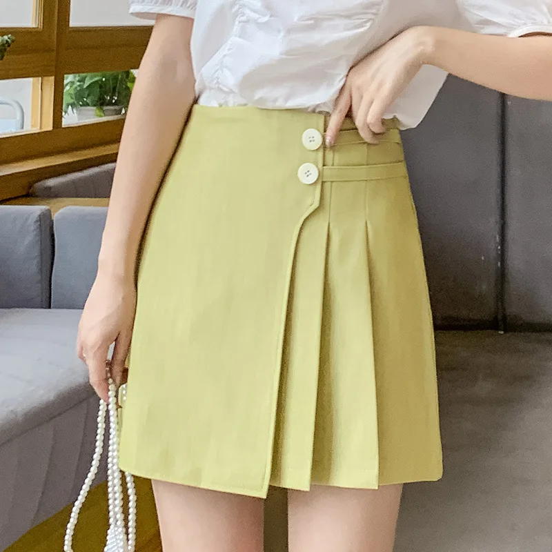 

2019 Summer Wear New Style Korean-style Slim Fit Slimming Students A- line Skirt High-waisted Slimming Irregular Pleated Skirt S