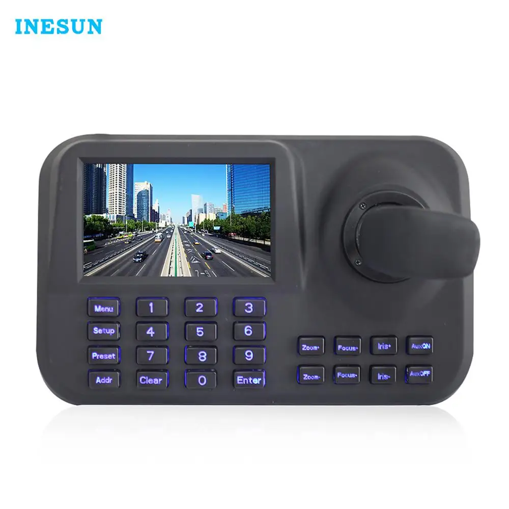 Inesun Onvif CCTV IP PTZ 3D Joystick Network Keyboard  Controller With 5 inch HD LCD Screen For IP PTZ camera