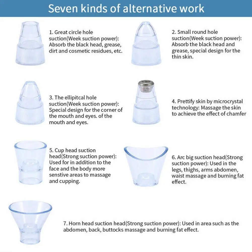 Vacuum Blackhead Acne Cleaner Pore Remover Electric Skin Facial Cleanser Care Acne Suction Facial Cleaning Tool 1 Vacuum Blackhead Acne Cleaner Pore Remover Electric Skin Facial Cleanser Care Acne Suction Facial Cleaning Tool 4