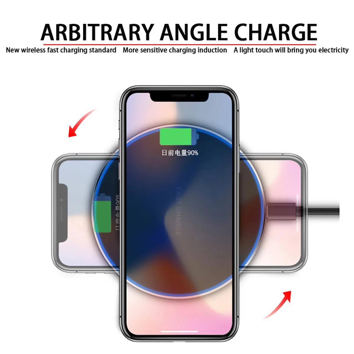 Новое беспроводное зарядное устройство 10 Вт Qi для samsung S9 S10+ Note 9 8 круглая зеркальная Беспроводная зарядная подставка 7,5 Вт для iPhone X/XS Max XR 8 Plus