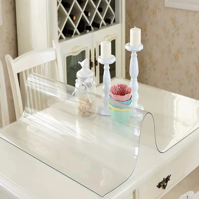 Ceny Gruby 2mm PVC przezroczysty obrus wodoodporny obrus olejoodporny miękka ochrona na szkło kuchnia stół w jadalni wysokiej jakości