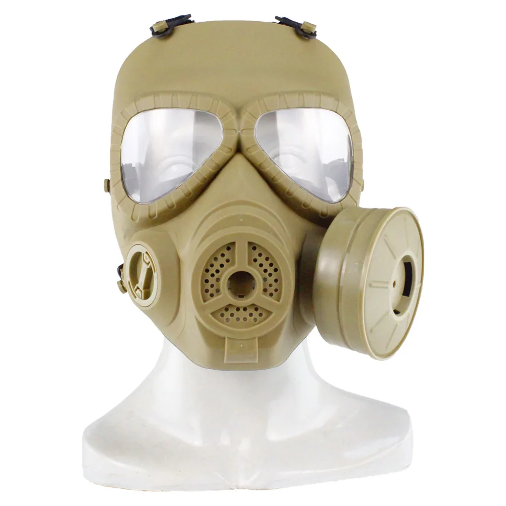 1 шт. двойные картриджи Анти-туман полное лицо респиратор Маска дыхательная маска для военной наружной CS игры протектор - Цвет: 2