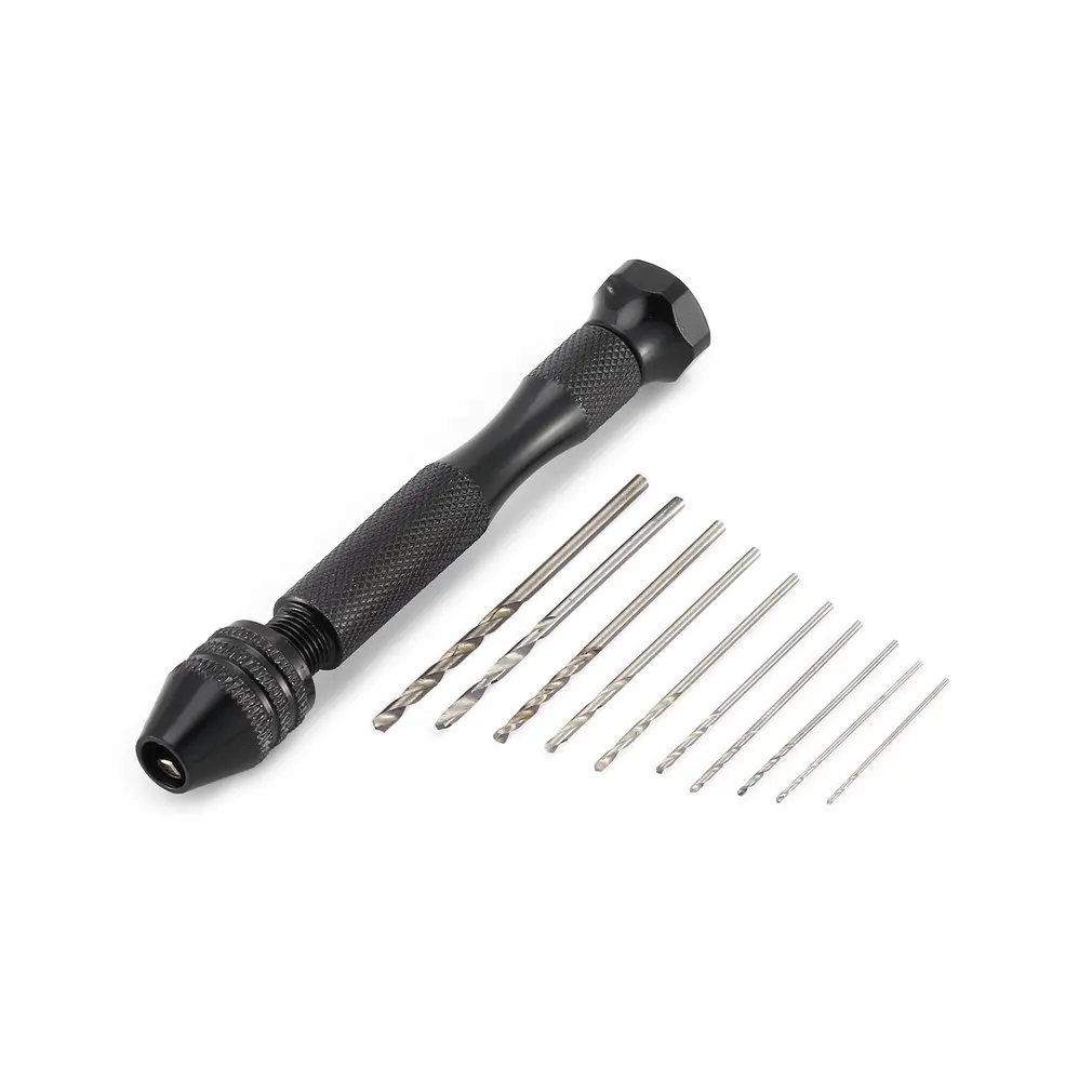

Manual Drilling Twist Drill Handpick Bodhi Amber Diamond Carving Drilling Tool Mini Hand Drill with 10 Drill Bits
