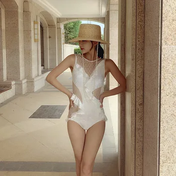 

Velvet Swimsuit With Pushap Girls Swimwear Women One Piece One-Piece Suits 2020 New Sexy Cover Push Up Retro Lace Woman Solid