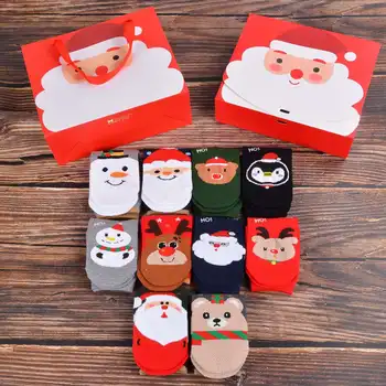 

Laamei Christmas Socks Gift Package Autumn Winter Thick Cotton Adult Women Snowman Cute Home Warm Sock Novelty Funny Party