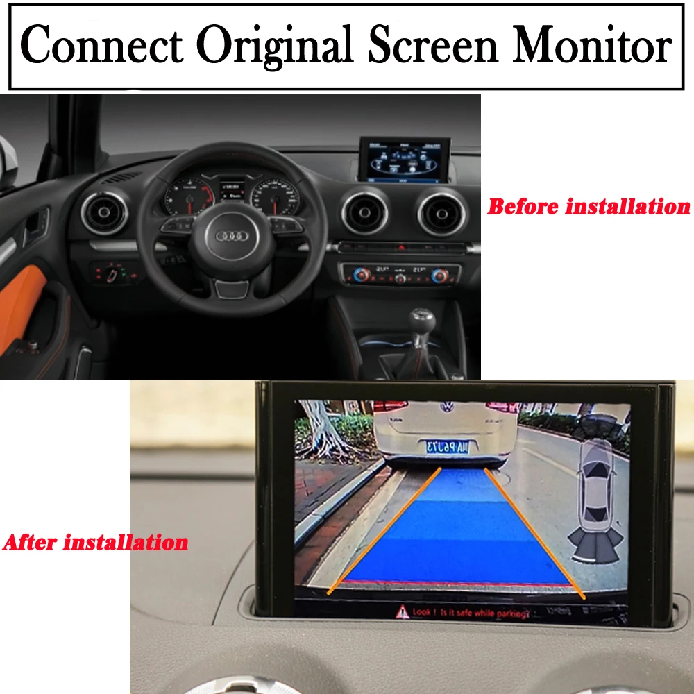 Caméra de recul pour Audi A3 8v MMI 3G/3G 2011 ~ 2018 adaptateur d'interface de secours Parking avant arrière caméra affichage améliorer décodeur