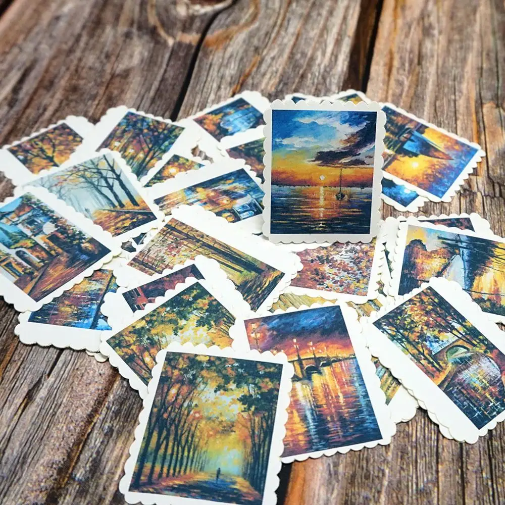 

42PCS/Bag Landscape Stickers DIY Album Diary Scrapbooking Label Stickers Sea Tree Gift Stickers