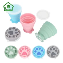 Новинка 200 мл Складная силиконовая чашка в форме когтей кошки многоразовая походная дорожная чашка портативная бутылка для питьевой воды кружки с крышкой