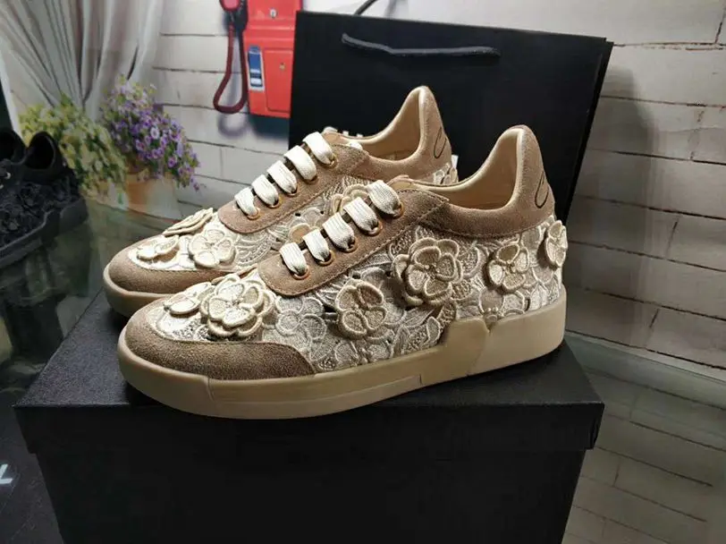 Эспадрильи; женская обувь; кроссовки на плоской подошве с аппликацией; scarpe donna; кроссовки на шнуровке; женская обувь на среднем каблуке с круглым носком; Zapatos De Mujer