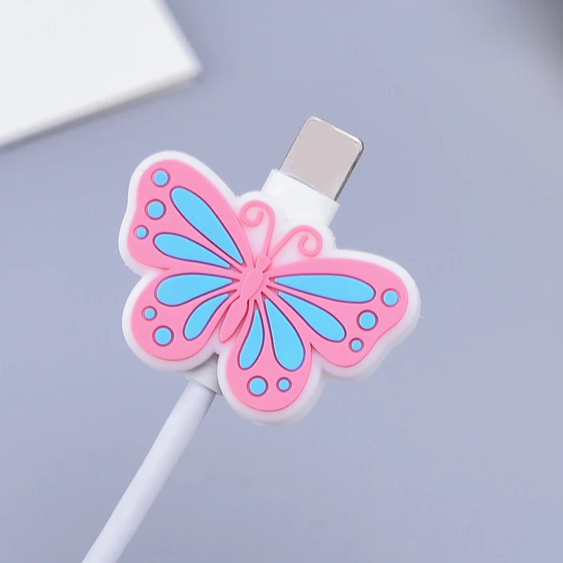 Милые насекомые форма бабочка USB зарядное устройство кабель Обложка провода шнур протектор линии передачи данных Шнур протектор для iPhone зарядный кабель