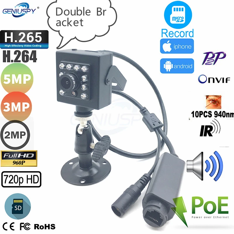 

Imx335 1920p 3MP 1080p 960p 720p Ir Cut Infrared 940nm Led Audio Poe Ir RTSP Mini Ip Camera SD Card Slot P2p Bus Car Use