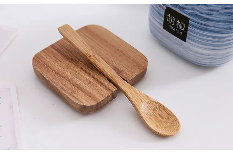 Ceramic Condiment Storage Jar Household Seasoning Pot Bamboo Tray Spice Jar Soy Sauce Box Salt Sugar Can Kitchen Organizer Tools