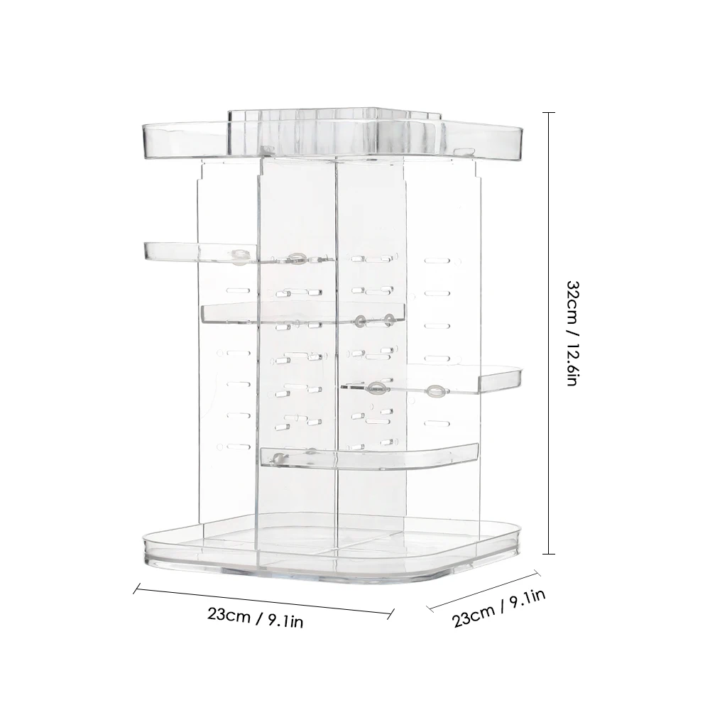 Органайзер для макияжа с поворотом на 360 градусов, органайзер для макияжа, Многофункциональный косметический дисплей, чехол, регулируемая высота, коробка для хранения
