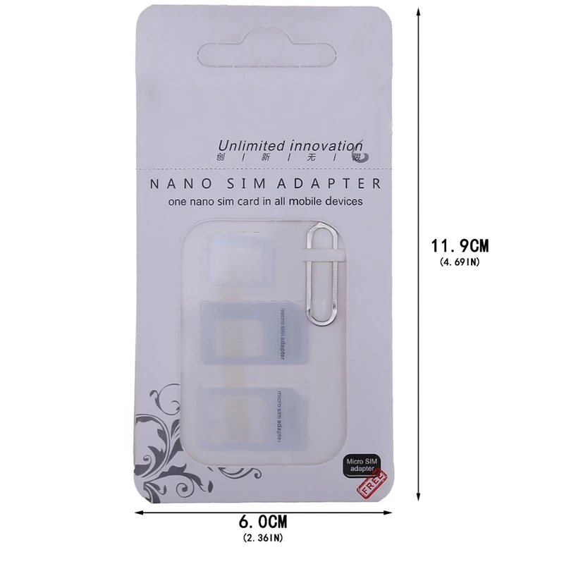 Nano sim-карта адаптер 4 в 1 адаптер Micro-SIM с извлекением Pin Ключ Розничная упаковка для IPhone/6/6 S/7/8 Plus/X